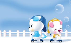 Cartoon Scooter Puppies cartoon wallpaper