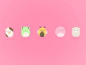Cartoon Squishmallows In Pink squishmallows wallpaper