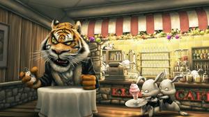 Cartoon Tiger And Rabbits cartoon wallpaper