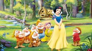 Cartoons Snow White And Seven Dwarfs  Wallpaper