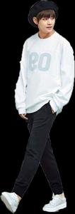 Casual Style Man Walking Transparent Background taehyung wallpaper