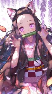 Cat Ears Demon Slayer Nezuko demon slayer nezuko wallpaper