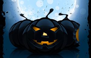 Celebrate a Spooktacular Halloween with this glowing Black Pumpkin halloween wallpaper