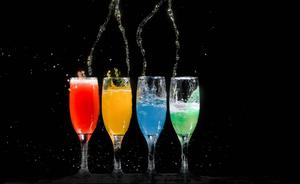 Celebrate Special Moments with Colorful Champagne black screen wallpaper