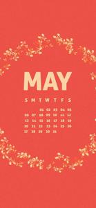 Celebrate the beauty of May with a red calendar full of vibrant flowers may wallpaper