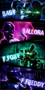 Celebrating the Funtime Cast of Five Nights at Freddy's fnaf wallpaper