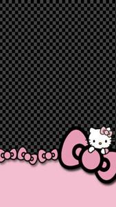 Checkered Pattern Black Hello Kitty black hello kitty wallpaper