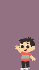 Cheerful Cartoon Boy Waving Hello handsome boy cartoon wallpaper