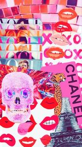 Chic and Vibrant Preppy Magazine Collage Wallpaper