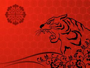 Chinese Red Tiger Art tiger wallpaper