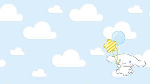 Cinnamoroll smiles on this colorful laptop. cinnamoroll laptop wallpaper