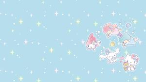 Cinnamoroll With Sanrio Friends Wallpaper
