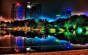 City Park Night Laptop laptop wallpaper