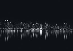 Cityscape In Black Screen black screen wallpaper