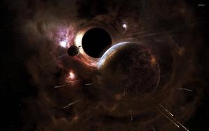 Clashing Planet In A Black Hole black hole wallpaper