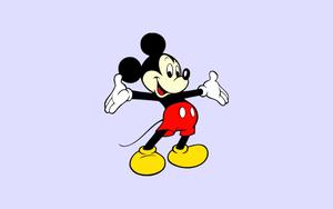 Classic Mickey Mouse joyfully waving with a skip in his step mickey mouse wallpaper