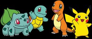 Classic Pokemon Startersand Pikachu pokemon wallpaper