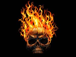 Close-Up Flaming Skull Dark Devil dark devil wallpaper