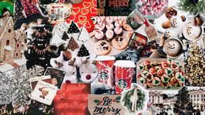 Coffee Day Christmas Collage christmas collage wallpaper