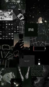 Collage Black Aesthetic Poster Background black aesthetic wallpaper