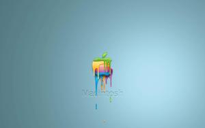 Colorful Drip Paint on a Gray Wall drip wallpaper