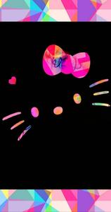 Colorful Outline On Black Hello Kitty black hello kitty wallpaper