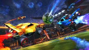 Competitive players challenge each other in intense Rocket League matches.  Wallpaper