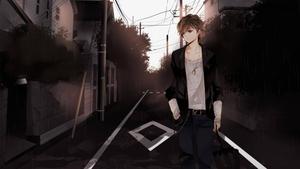 Cool Anime Boy Exploring A Dark Alley anime boy wallpaper