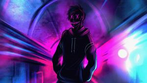Cool Anime Boy Neon Art cool wallpaper