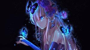 Cool Anime Girl With Butterflies  Wallpaper
