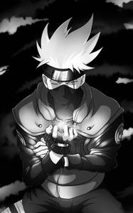 Cool BW Portrait Of Kakashi cool kakashi wallpaper