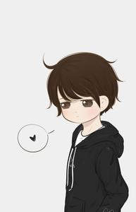 Cool Cartoon Boy in Black Hoodie handsome boy cartoon wallpaper