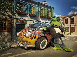 Cool Frog Rockin' Out in His Vans cool wallpaper