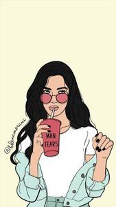 Cool Girl Cartoon Drinking cool girl cartoon wallpaper
