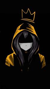 Cool Girl Cartoon In Black And Gold cool girl cartoon wallpaper