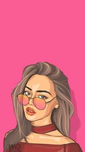 Cool Girl Cartoon In Pink cool girl cartoon wallpaper