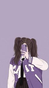 Cool Girl Cartoon In Violet cool girl cartoon wallpaper