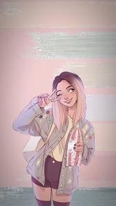 Cool Girl Cartoon In Wacky Pose cool girl cartoon wallpaper