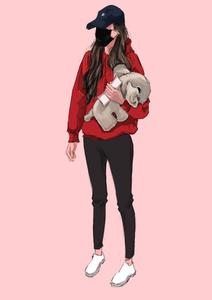 Cool Girl Cartoon With Stuff Toy cool girl cartoon wallpaper