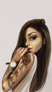 Cool Girl Cartoon With Tattoos cool girl cartoon wallpaper