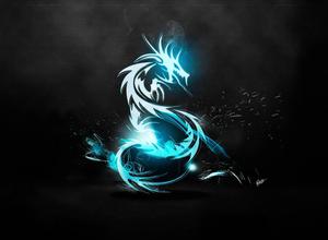 Cool HD Tablet with Neon Dragon Logo tablet wallpaper