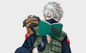 Cool Kakashi Art With Dog cool kakashi wallpaper