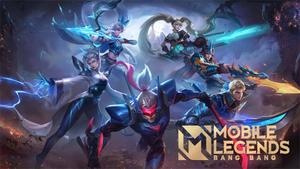 Cool Mobile Legends Logo With Heroes mobile legends logo wallpaper