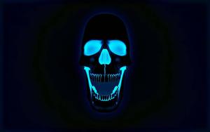 Cool Neon Blue Skull cool wallpaper