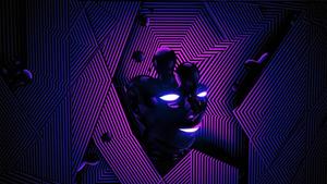 Cool purple-themed robot face cool wallpaper