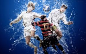 Cool Soccer Players Water Effect cool soccer wallpaper