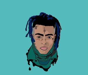 Cool Xxxtentacion In Blue Green Backdrop cool xxxtentacion wallpaper