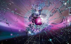 Cracked Apple Logo cracked screen wallpaper