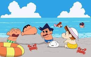 Crayon Shin Chan At The Beach crayon shin chan wallpaper