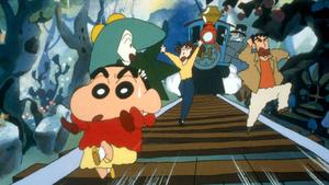 Crayon Shin Chan Running From Train crayon shin chan wallpaper